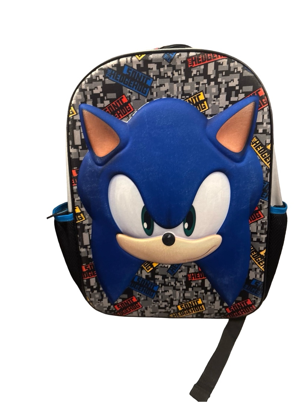 Sega Sonic Blue Kids 3D Backpack Travel Camping School Bag
